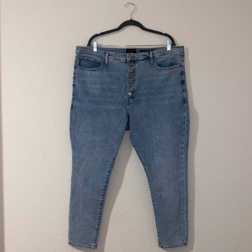 Banana Republic High Rise Skinny Button Fly Light Wash Jeans